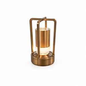 Lampă premium tip lanternă, metal + sticlă, finisaj argintiu deschis– ideală pentru casă & camping